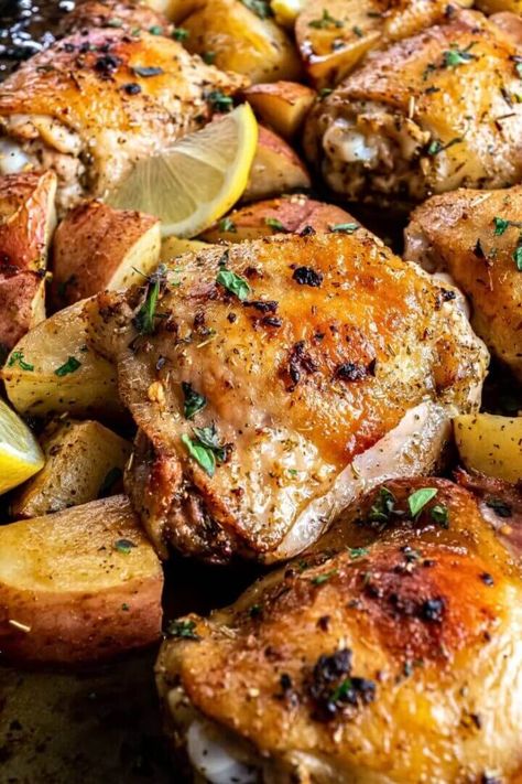 Greek Lemon Chicken and Potatoes Recipe - Top Recipes Greek Lemon Chicken And Potatoes, Lemon Chicken And Potatoes, Greek Chicken And Potatoes, Greek Lemon Potatoes, Lemon Chicken Pasta, Greek Potatoes, Greek Lemon Chicken, Chicken And Potatoes, Lemon Potatoes