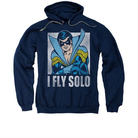 Nightwing dc comics hoodie sweatshirt fly solo navy blue adult hoody Dr Fate, Merch Hoodie, Water Powers, Navy Hoodie, Dc Comic, Nightwing, Aquaman, Hoodie Design, Unisex Design