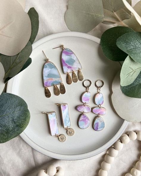 BRIA CLAY CO on Instagram: "Small mini launch tomorrow at noon! Launching these pretty stained glass earrings and also WILDFLOWERS!" Stained Glass Earrings, Polymer Earrings, At Noon, Spring Hill, Glass Earrings, Earrings Gold, Polymer Clay Earrings, Gold Leaf, Clay Earrings