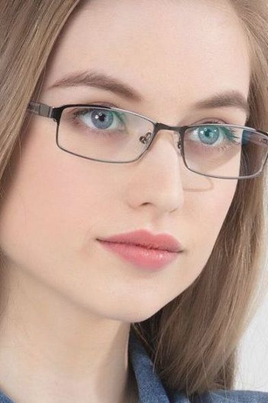 Gunmetal Rectangle Prescription Eyeglasses-Medium Full-Rim Metal Eyewear-Olsen Cartier Glasses Men, Spectacles Women, Glasses Frames Trendy, Glasses Frames For Women, Womens Prescription Glasses, Unique Eyewear, Womens Glasses Frames, Metal Eyeglasses, Glasses Fashion Women