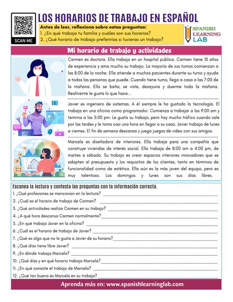 Spanish Comprehension Worksheets, Spanish Teacher Classroom, Spanish Reading Activities, Spanish Exercises, Questions For Students, Spanish Learning Activities, Spanish Reading Comprehension, Spanish Classroom Activities, Inspirational Readings