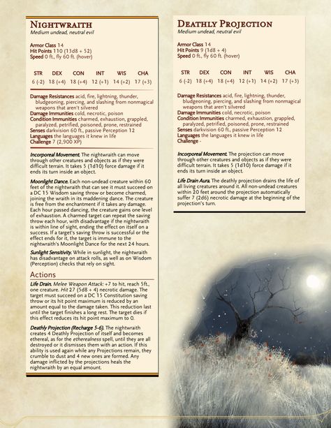 Wraiths page 2 The Witcher Monsters, Over Time, 5e Monsters, Homebrew Monsters, Witcher Monsters, Dungeons And Dragons Rules, Cr 7, Dnd Stats, Warhammer Fantasy Roleplay