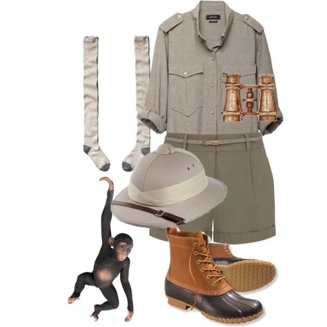 Dr Jane Goodall Costume by tori-benson on Polyvore featuring polyvore, fashion, style, Isabel Marant, Abercrombie & Fitch, Oasis, L.L.Bean, Annina Vogel, clothing and feminism The Cool Bean Costume, Jenny Beavan Costume, Jane Goodall Costume, Jane From Tarzan Costume Diy, Jane Outfit Tarzan, Jane Goodall, Love Your Family, Book Week, Ll Bean