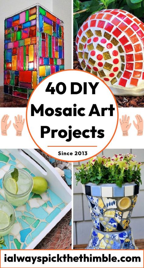 Mosaic Crafts For Adults, Diy Mosaic Garden Ideas, Diy Mosaics For Beginners, Ideas For Mosaic Art, Mosaic Designs Easy Flower, Mosaic Tiles Crafts Diy, Mosaic Garden Art Diy, Mosaic Crafts Diy, Mosaic Patterns For Beginners Simple