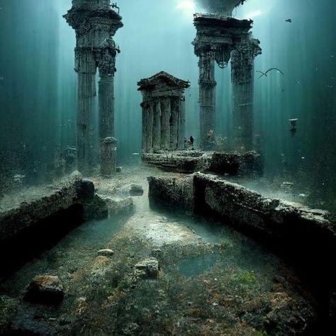 Underwater Temple, Black Jaguar Animal, Dr Mundo, Underwater Ruins, Lost City Of Atlantis, Water Temple, Daughter Of Poseidon, Pirate Boats, Temple Ruins