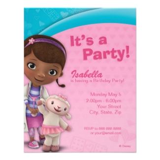 Doc McStuffins Birthday Invitation Doc Mcstuffins Birthday Party, Doc Mcstuffins Party, Doc Mcstuffins Birthday, Cars Birthday Invitations, Disney Birthday Party, Photo Birthday Invitations, Kids Birthday Party Invitations, Doc Mcstuffins, Disney Birthday