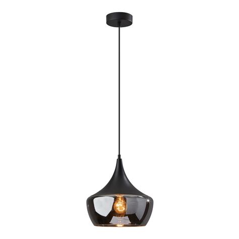 Black Metal and Smoked Glass Eliza Pendant Lamp | World Market Transitional Pendant Lighting, Glass Pendant Lamp, Hanging Light Fixtures, Modern Vibe, Mercury Glass, Pendant Chandelier, World Market, Lighting Collections, Glass Pendant