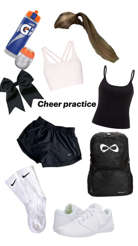 Cheer practice Outfits For Practice, Cheer Practice Outfits, Cheer Flyer, Cheer Bag, High School Cheer, Cheer Practice, Cheer Outfits, Practice Outfits, Cheer Dance