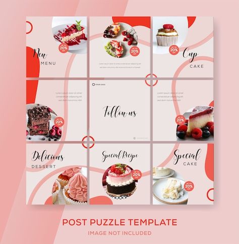 Bakery Instagram Feed Ideas, Food Instagram Feed, Feed For Instagram, Instagram Grid Design, For Instagram Post, Instagram Feed Planner, Instagram Cake, Instagram Template Design, Instagram Grid