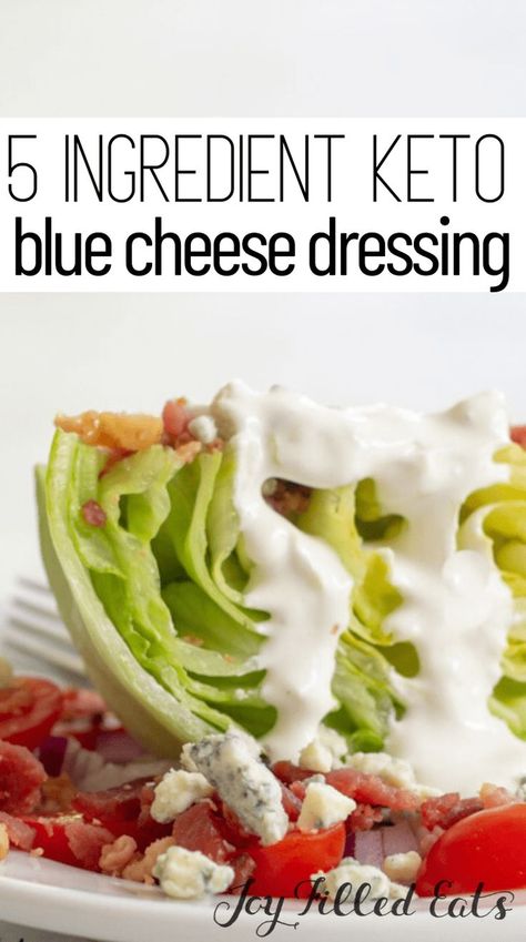 Forget the processed store-bought salad dressing because you can make your own blue cheese dressing at home. Homemade keto blue cheese dressing goes with everything like salads, wings, and fresh vegetables. It’s creamy, delicious, and you only need 5 ingredients and can whip it up in 5 minutes! This easy keto dressing recipe is also low carb, gluten-free, grain-free, sugar-free, and Trim Healthy Mama friendly. Keto Blue Cheese Dressing, Keto Blue Cheese, Keto Dressing, Low Carb Salad Dressing, Low Carb Dressing, Blue Cheese Dressing Recipe, Keto Salad Dressing, Salad Recipes Low Carb, Keto Healthy