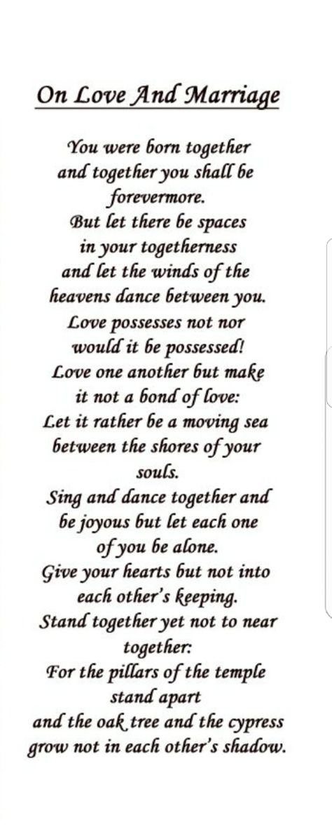 Kahlil Gibran on Love & Marriage Khalil Gibran On Marriage, Kahlil Gibran Quotes Love, Kahlil Gibran On Marriage, Khalil Gibran Quotes, Kahlil Gibran Quotes, Wedding Extras, Catholic Beliefs, Khalil Gibran, Kahlil Gibran