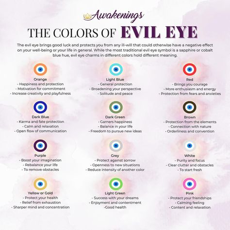 Evil Eye Colors, Colour Meanings, Witchcraft Basics, Earth Magic, Aura Reading, Evil Eye Art, Mental Health Facts, Clothing Brand Logos, Magic Quotes