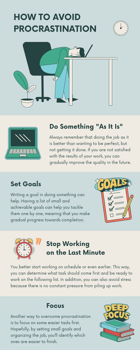 How to Avoid Procrastination Infographic Procrastination Infographic, Time Management Infographic, Avoid Procrastination, Infographic Template, Off Work, Business Work, Infographic Templates, Canva Templates, Setting Goals