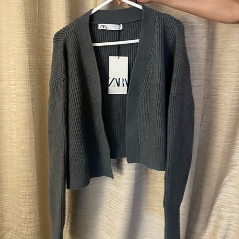 Zara, Grey Cropped Woollen Shrug with Tapered Sleeves, Size S Shoulder Shrug, Delivery Service, Shoulder Sleeve, Drop Shoulder, Design Inspiration, Zara, Brand New, Outfit Inspo, Plus Fashion