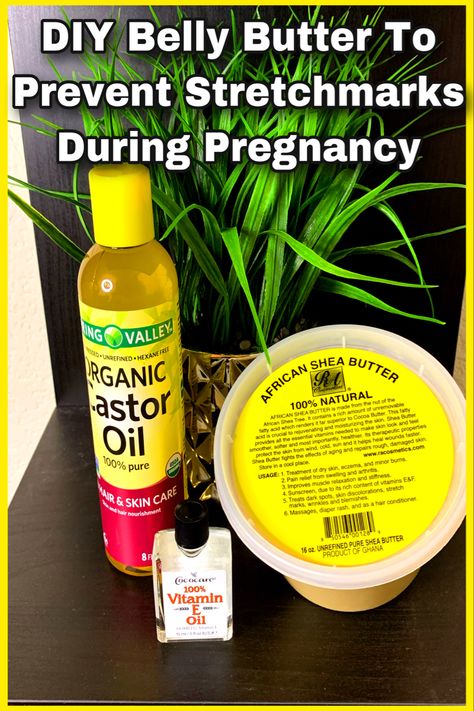 Diy Belly Butter, Strech Marks, Organic Castor Oil, Second Pregnancy, Vitamin E Oil, Castor Oil, Vitamin E, Natural Skin Care, Shea Butter