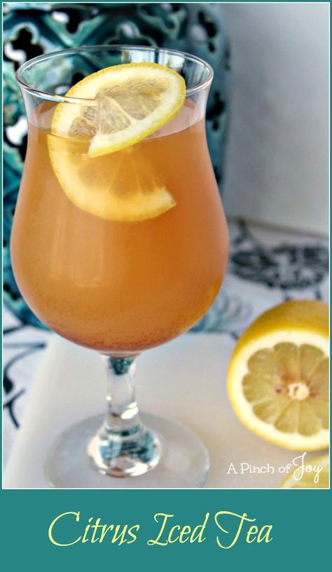 Citrus Iced Tea Citrus Tea Recipe, Citrus Tea, Cold Drinks Recipes, Lemonade Punch, Citrus Garden, Lemonade Concentrate, Holiday Punch, Orange Drinks, Iced Tea Recipes