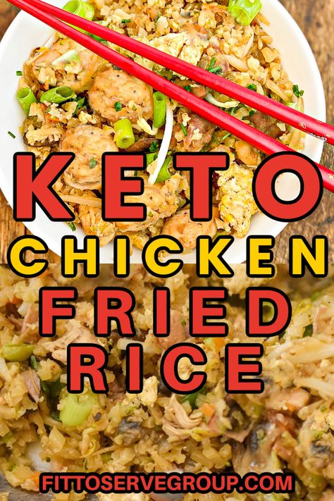 This keto chicken fried rice is a cauliflower chicken fried rice that's full of flavor and a healthy alternative to Chinese take-out! Made in 30 minutes or less, it's a recipe the whole family will enjoy. keto chicken fried rice| low carb chicken fried rice| cauliflower chicken fried rice Chicken Fried Rice Recipe Healthy, Fried Rice Cauliflower, Chicken Fried Cauliflower Rice, Chicken Fried Rice Recipe Easy, Ketosis Diet Recipes, Rice Cauliflower, Cauliflower Chicken, Cauliflower Fried Rice Recipes, Low Carb Gluten Free Recipes