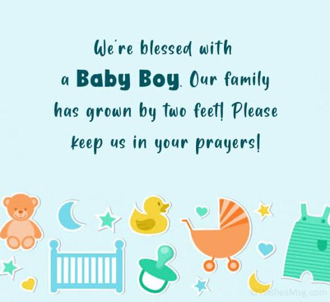 Baby Announcement Message, Blessed With Baby Boy, Baby Arrival Announcement, Newborn Baby Quotes, Anniversary Quotes For Husband, Newborn Quotes, Baby Boy Birth Announcement, Baby Boy Quotes, Baby Announcement Pictures