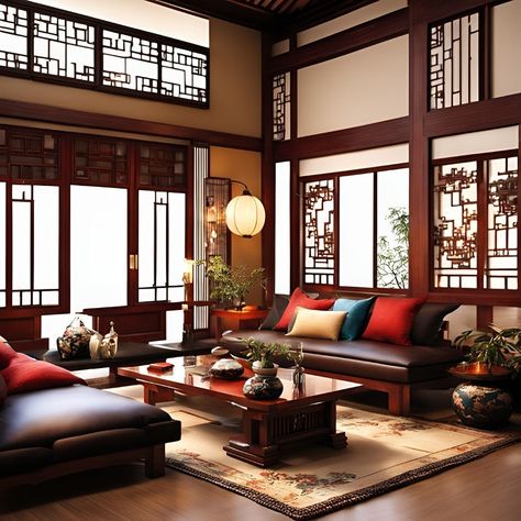 Low table living with a touch of class! ✨ This living room embraces the traditional Asian concept of low table seating. The coffee table is the perfect spot for relaxing and enjoying a cup of tea on the floor. We love the modern lighting and the pops of green with the plant and the throw pillows. Would you dare to try low table seating in your living room? Let me know in the comments! Living Room Styles Traditional, Chinese Living Room, Asian Room, Asian Living Room, Low Table, A Cup Of Tea, Living Table, Low Tables, Living Room Style