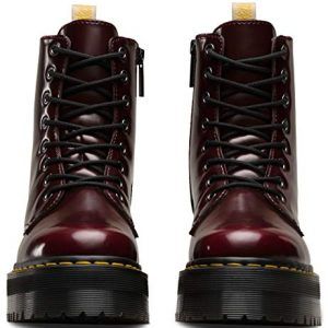 Dr Martens Unisex Jadon Vegan Quad Cambridge Brush Boots, Cherry red, 6 Medium UK / Men's 7 US / Women's 8 US Vegan Boots, Boots Uk, Designer Products, Super Chunky, Chunky Platform, Danner Mountain Light Boot, Goodyear Welt, Platform Boots, Dr. Martens Boots