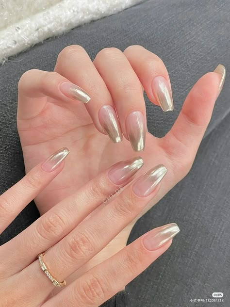 French Tip Nails Wedding, Wedding Nails Long, Silver Gel Nails, Silver French Tips, Silver French Tip, Press On Nails With Glue, Long Nails Coffin, Almond Nails French Tip, Extra Nails