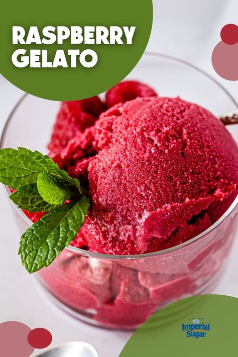 Raspberry Gelato, Gelato Recipe, Fruit Pops, Ice Cream Maker Recipes, Patriotic Desserts, Frozen Dessert Recipe, Sorbet Recipes, Cold Treats, Italian Ice