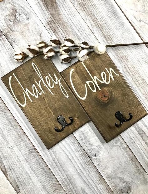 Name Wood Signs, Backpack Holder, Backpack Hooks, Wood Decor Signs, Last Name Wood Sign, Wood Signs Home Decor, Personalized Wood Signs, Wood Signs For Home, Personalized Easter Basket