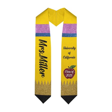 PRICES MAY VARY. 👩‍🎓 PERSONALIZED AND UNIQUE: Create your personalized graduation shawl with any photo, name, school name, or ''2024''. Custom, unique designs will draw attention. This customized shawl is an good way to display school pride at graduation. 🎓 CLASS OF 2024 SASH EXCLUSIVE: Make a statement with the Teacher Graduacion 2024, designed exclusively for the Class of 2024, creating enduring memories of your educational journey. 👩‍🎓 QUALITY MATERIAL: Crafted from soft polyester with a Teacher Graduation Stole, Graduation Shawl, Teacher Graduation, Graduation Sash, Graduating Teacher, Graduation Stole, Branded Scarves, College Gifts, School Pride