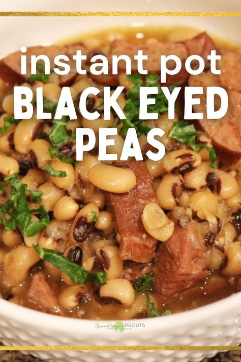 Instant Pot for the win again... these black eyed peas are not just for New Years Day. They are super tender, super flavorful and super easy! All ready in under a hour. Black Eyed Peas Recipe, Recipe Hacks, Black Eyed Pea, New Year's Food, Pea Recipes, Leftover Ham, Corn Bread Recipe, Smoked Sausage, Black Eyed