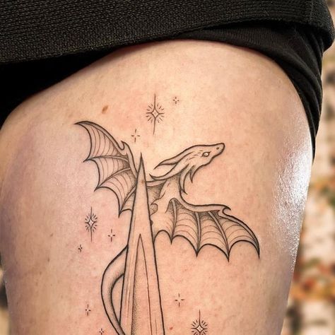 Things To Tattoo, Whimsical Tattoos, Celestial Tattoo, Hip Thigh Tattoos, Fantasy Tattoos, Thigh Piece, Dagger Tattoo, My Favourite Things, Fantasy Fairy