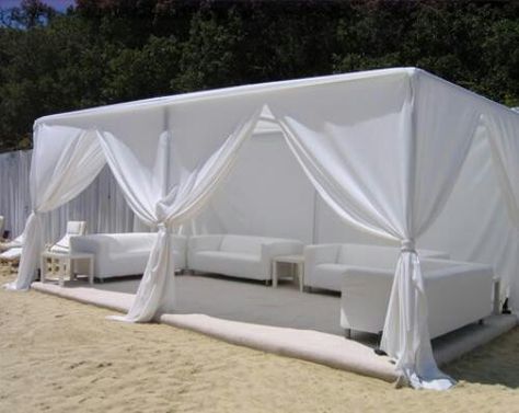 10 x 20 South Beach Cabana (Stuart Rental) Cabana Tent Decor, Cabana Party Ideas, Unique Party Rental Ideas, Beach Entertainment, Havana Nights Party Theme, Cabana Tent, Beach Theme Party Decorations, Party Tent Rentals, Modern Medieval