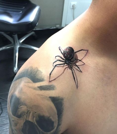 Bad Portrait Tattoos, Spider Tattoo Ideas, 3d Spider Tattoo, Black Widow Tattoo, 3d Spider, Phönix Tattoo, Red Heart Tattoos, Animals Tattoo, Web Tattoo