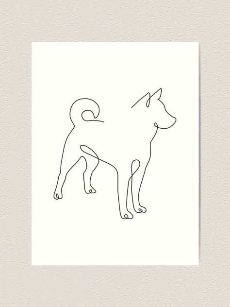 "Minimalist Shiba Inu" Art Print by pattyjab | Redbubble Shiba Line Art, Akita Dog Tattoo, Shiba Inu Tattoo Ideas, Shiba Inu Embroidery, Akita Inu Tattoo, Akita Drawing, Thor Tattoos, Akita Tattoo, Shiba Drawing