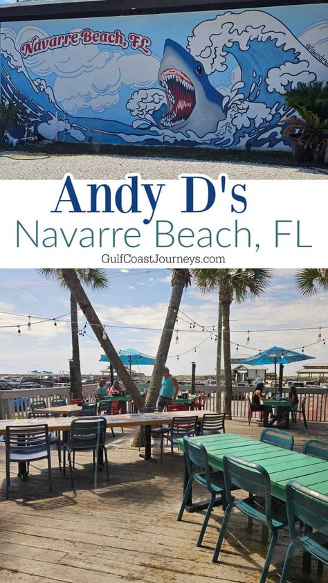 Andy D's in Navarre Beach, Florida is a favorite for locals and visitors. Enjoy live music, indoor and outdoor seating, and a great menu. Navarre Florida Things To Do In, Navarre Beach Florida Things To Do, Smyrna Beach Florida, Blackened Redfish, Navarre Florida, Navarre Beach Florida, New Smyrna Beach Florida Restaurants, Home Burger, Gulf Coast Vacations