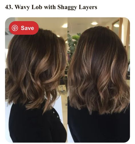 Espresso Brown Hair, Hair Inspiration Medium, Haircuts Layered, Shaggy Layers, Chocolate Brown Hair Color, Wavy Lob, Medium Layered Haircuts, Medium Layered Hair, Blow Dry Hair