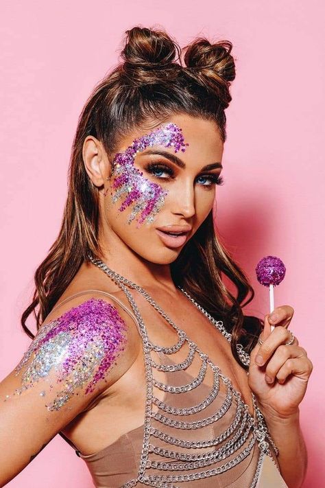 Face Glitter Festival, Glitter Paint Additive, Face Glitter, Festival Glitter, Mermaid Pink, Foto Portrait, Glitter Bag, Glitter Face, Silver Holographic