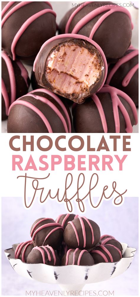 Pink Truffles Recipe, Valentines Raspberry Desserts, Valentines Bakes For Kids, Raspberry Filled Chocolate Bites, Raspberry Candy Filling, Chocolate Raspberry Filling, Raspberry Desserts Chocolate, Valentines Chocolate Desserts, Homemade Chocolates For Valentines Day