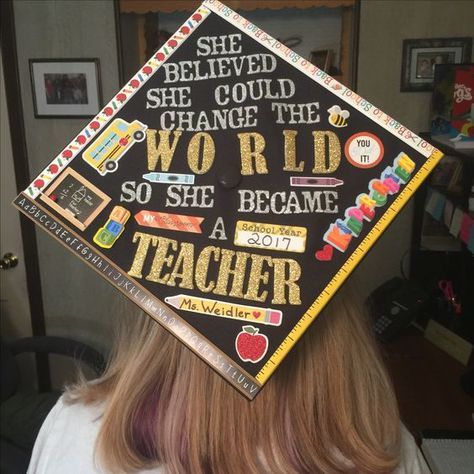 Graduation Caps for Special Education Teachers – FINDinista Education Degree Graduation Caps, Teaching Caps Graduation, Preschool Teacher Graduation Cap, Graduation Cap Designs Teaching, College Grad Cap Ideas Education Major, Elementary Education Graduation Cap, Teaching Graduation Cap, Teacher Grad Caps, Education Major Graduation Cap