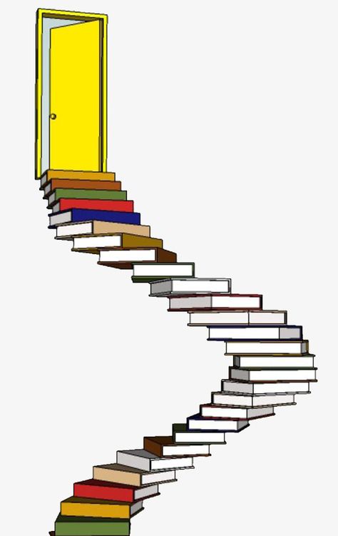 Books Stairs, Book Ladder, Ladder Art, Book Stairs, Door Png, Book Door, Clipart Book, Counseling Office Decor, Book Clipart