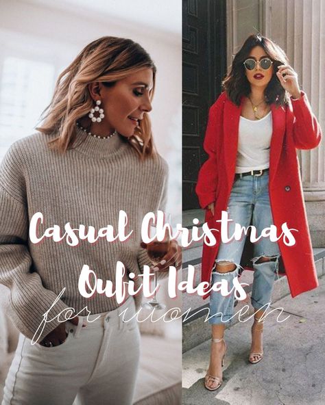 Casual Christmas Lunch Outfit, Casual Christmas Outfits 2023, Casual Holiday Outfits 2023, Christmas Shopping Outfit Casual, Christmas Day Outfit Women Casual, Comfortable Christmas Outfits, Office Christmas Party Outfit Casual, Casual Holiday Party Outfit Christmas, Daytime Holiday Outfit