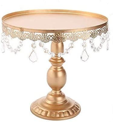 Antique Cake Stands with Crystals Hanging Bead, Round Metal Plate Holder for Dessert Cupcake|Ideal for Wedding Birthday Party Cakes Pedestal Display Stand (Gold, L) : Amazon.co.uk: Business, Industry & Science Gold Mirror Wedding, Square Cupcake Stand, Gold Cupcake Stand, Cupcake Vintage, Wedding Plate Setting, Antique Cake Stands, Crystal Cake Stand, Cookie Display, Cupcake Stand Wedding