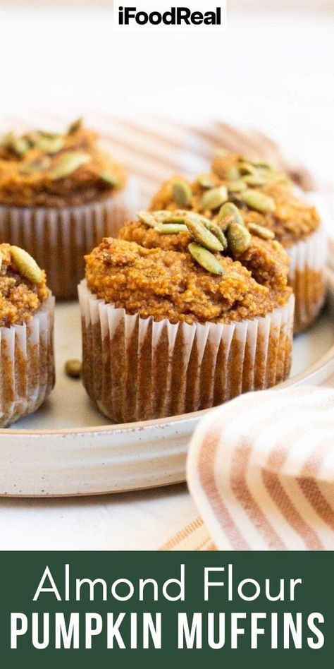 Almond Flour Pumpkin Muffins, Almond Flour Pumpkin, Healthy Pumpkin Bars, Almond Flour Blueberry Muffins, Gluten Free Pumpkin Muffins, Almond Flour Muffins, Pumpkin Muffin Recipes, Baking With Almond Flour, Pumpkin Spice Muffins