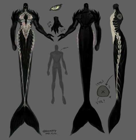 Sea Monster, Mermaids And Mermen, Monster Concept Art, Creature Drawings, Fantasy Creatures Art, Mythical Creatures Art, Poses References, Monster Design, Creature Concept Art