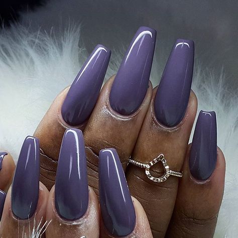 Smoky Purple Nails, Smokey Purple Nails, Dusty Lavender Nails, Dark Lavender Nails, Muted Purple Nails, Gray And Purple Nails, Grey Purple Nails, Dusty Purple Nails, Purple Grey Nails