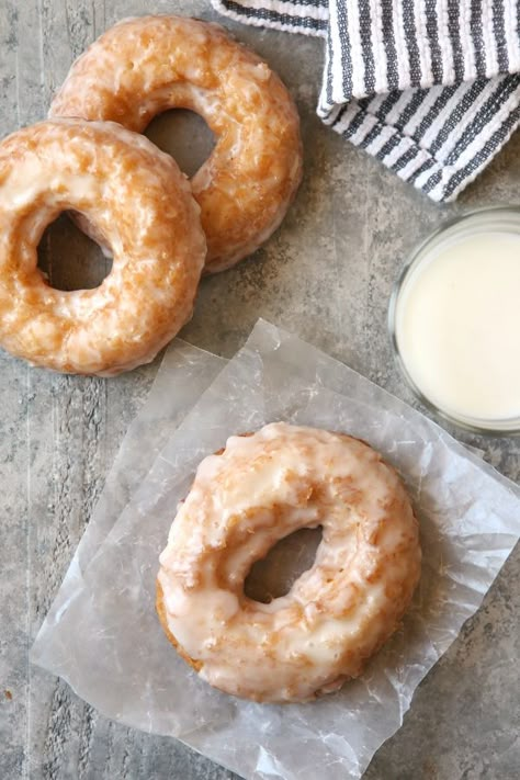 Old-Fashioned Buttermilk Doughnuts | completelydelicious.com Cronut Recipe, Sour Cream Donut, Old Fashioned Donut, Doughnut Recipes, Homemade Donuts Recipe, Cronut, Glazed Donuts, Buttermilk Recipes, Doughnut Cake