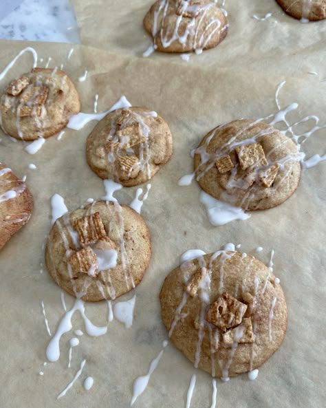 Cinnamon Toast Crunch Cookies  —  Kit Keenan Cinnamon Toast Crunch Cookies, Kit Keenan, Pignoli Cookies, Crunch Cookies, Chicken Saltimbocca, Cinnamon Crunch, Crunch Cereal, Vegan Bakery, Cinnamon Toast Crunch