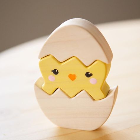 Timberlings on Instagram: “Three piece Hatching chick puzzle, made from poplar wood. I made this cute little puzzle for my sons Easter basket, I was so happy with how…” Wooden Easter Eggs Diy Wood Crafts, Wood Easter Crafts, Easter Wood Crafts Diy, Wood Easter Decor, Wooden Easter Crafts, Easter Wood Projects, Wood Easter Eggs, Wooden Easter Decorations, Diy Osterschmuck