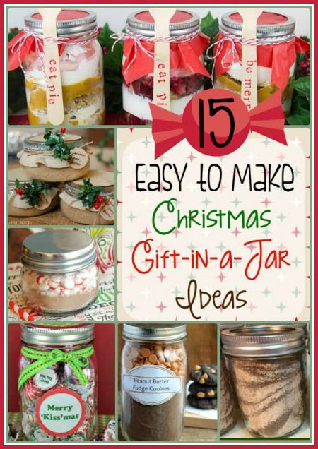 If you're looking for some great DIY gift ideas for teachers, neighbors, co-workers, etc, you'll want to check out these 15 great Easy to Make Gift-in-a-Jar ideas.  They are perfect for a Christmas gift (or for any occasion, really). Mason Jar Neighbor Christmas Gifts, Homemade Christmas Gifts From The Kitchen, Small Jar Christmas Gift Ideas, Gifts In A Jar Ideas For Women, Gifts In Jars Ideas, Food Jars Ideas, Things To Put In Jars, Diy Gift Ideas For Teachers, Stuff To Make And Sale