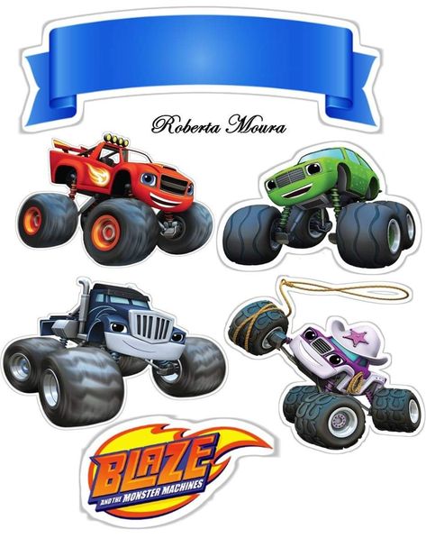 Blaze Cake Topper, Blaze Monster Truck, Blaze Cakes, Blaze And The Monster Machines Party, Birthday Cake Topper Printable, Monster Truck Birthday, Paw Patrol Party, Crazy Cakes, Monster Truck