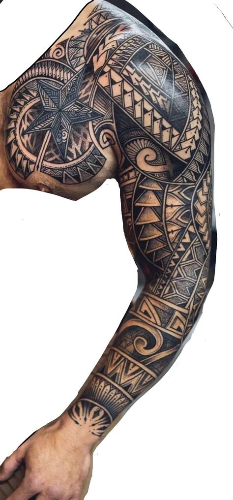 Tattoo Styles For Men, Polynesian Tattoo Sleeve, Tato Maori, Full Hand Tattoo, Egyptian Tattoo Sleeve, Full Sleeve Tattoo Design, Men Tattoos Arm Sleeve, Maori Tattoo Designs, Full Arm Tattoos